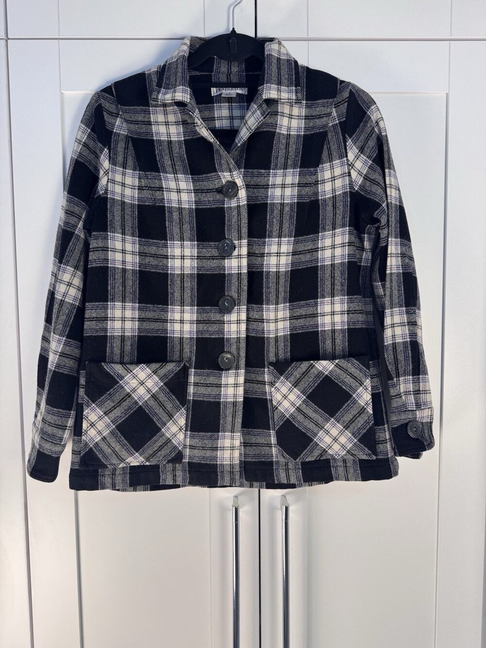 VTG Pendleton 49er Jacket Womens S Plaid Flannel 100% Virgin Wool Patch Pockets